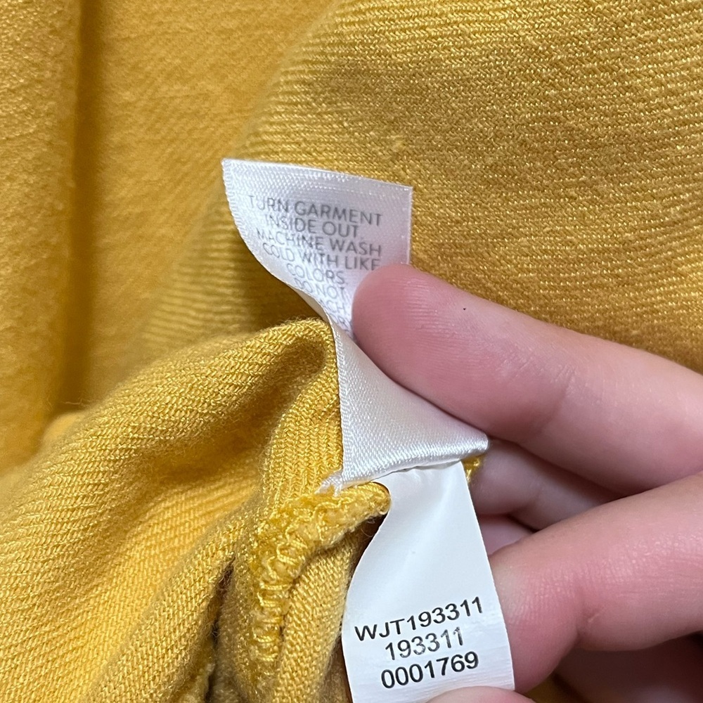 J. Jill Linen Rayon Drawstring Jacket Yellow Button Front Lagenlook Size Large - Picture 6 of 8